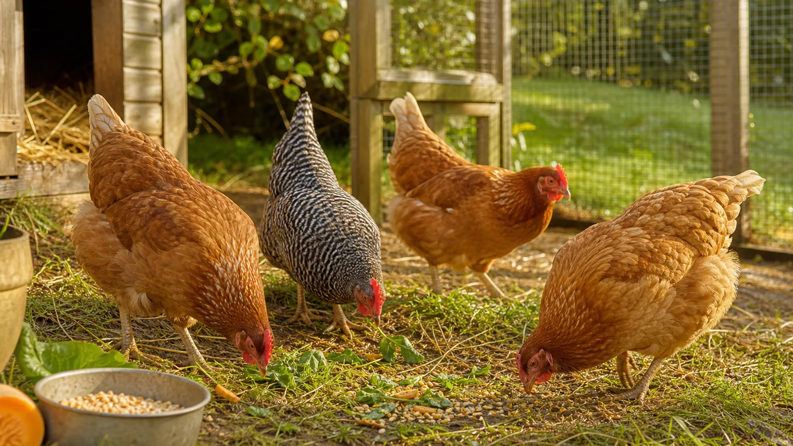 Illustration : Que mangent les poules pondeuses au quotidien