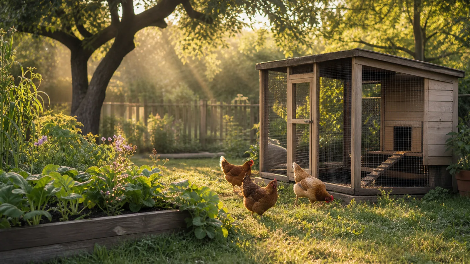 Illustration : Où installer son poulailler dans le jardin