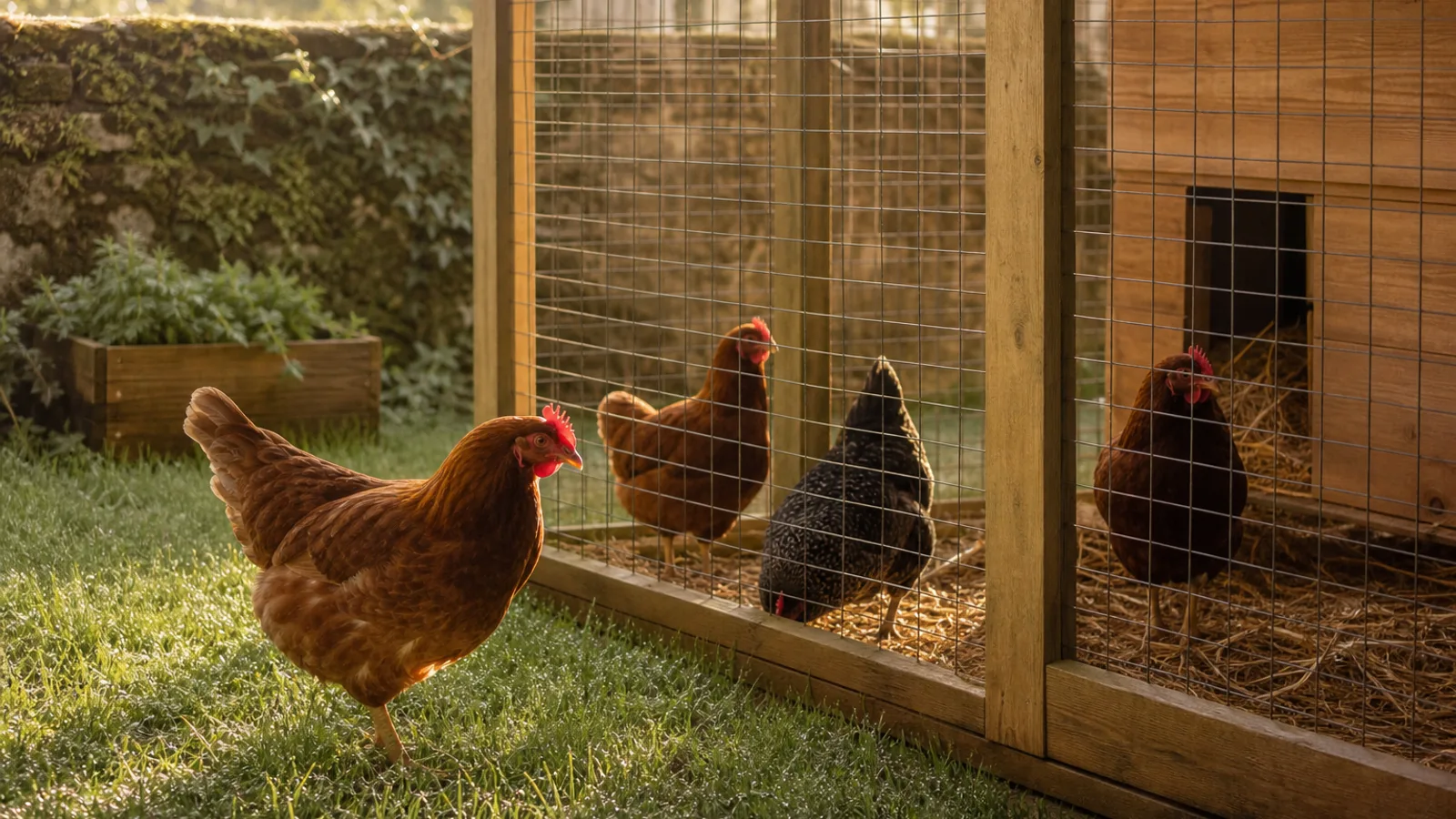 Illustration : Poules au jardin : ce que dit la réglementation