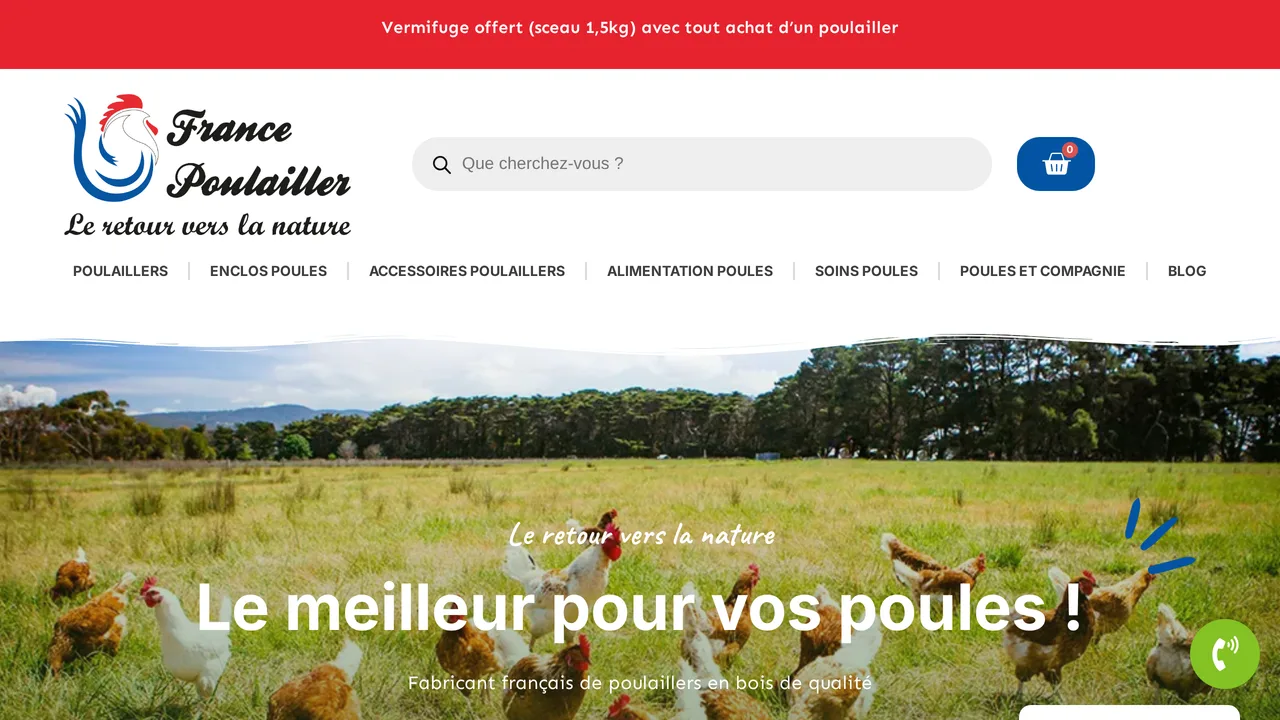 Page d’accueil du site de France Poulailler