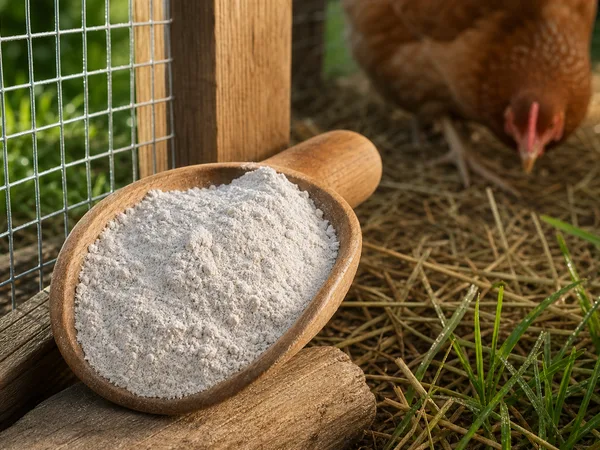 Gros plan sur la texture fine de la poudre de terre de diatomée